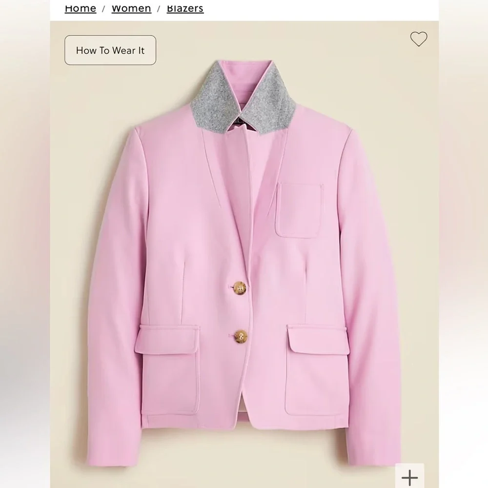 Jcrew Shrunken-fit blazer in wool blend, NWT, size 14 (blazer only) - Picture 3 of 7